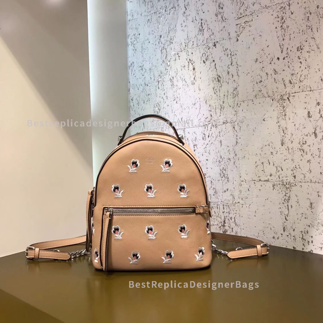 Fendi Mini Apricot Leather  Backpack 8223S
